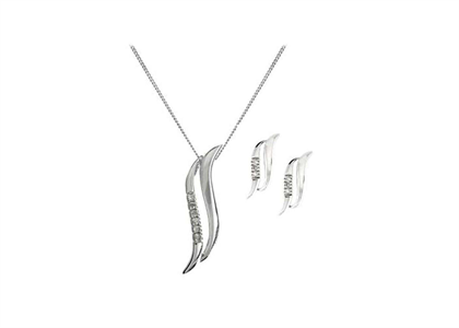 Rhodium Plated | Alphabet Pendant Sets